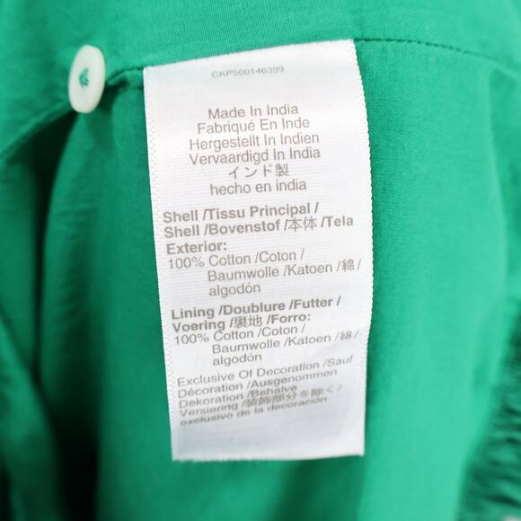 Madewell Melody Bubble Hem Smocked Midi Dress Poplin Verdant Green Small NWT - Picture 8 of 8